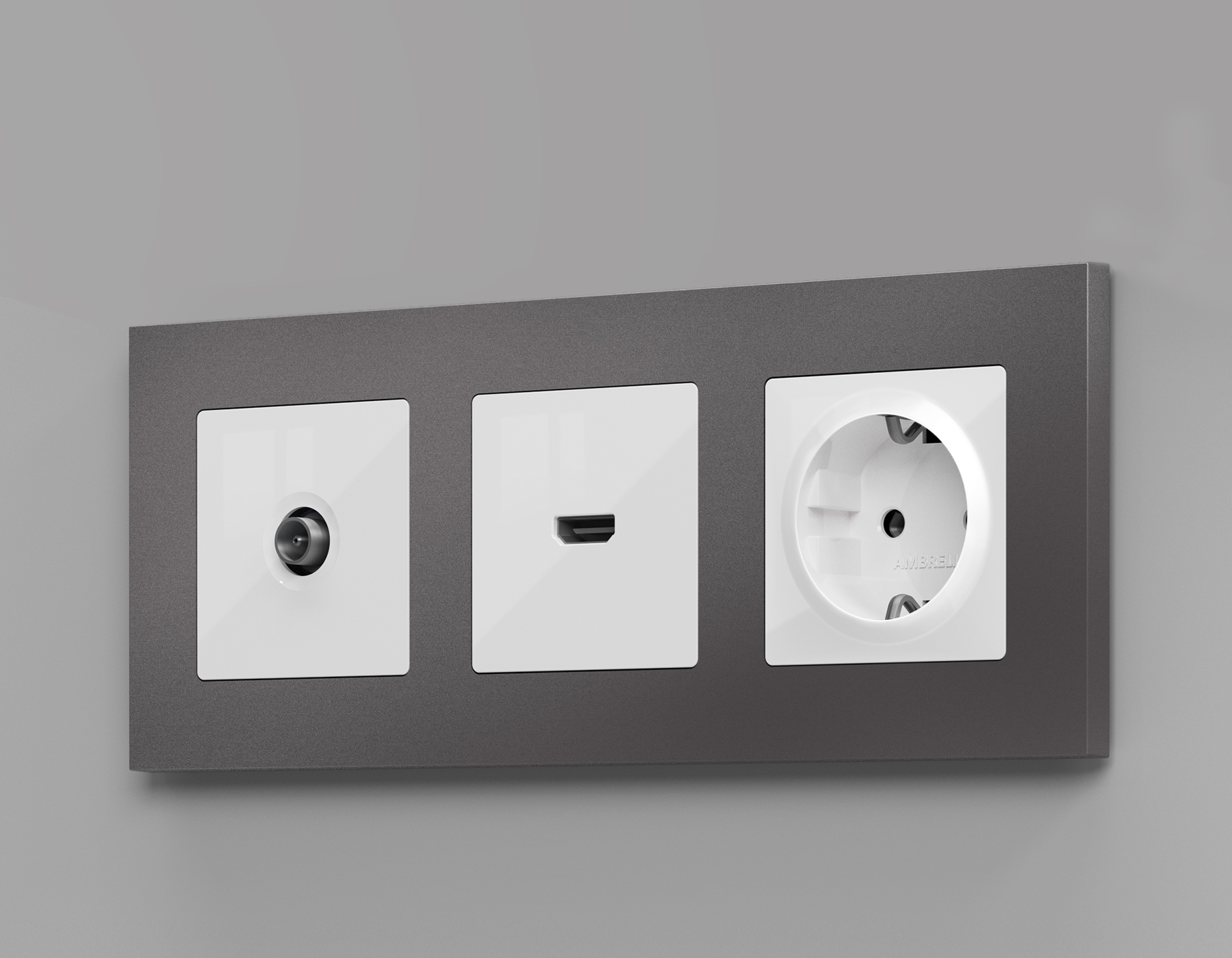 MA113010 Комплект механизма TV розетки оконечной ALFA Белый глянец 50-870 MHz 1dB QUANT (AP1130, VM202)